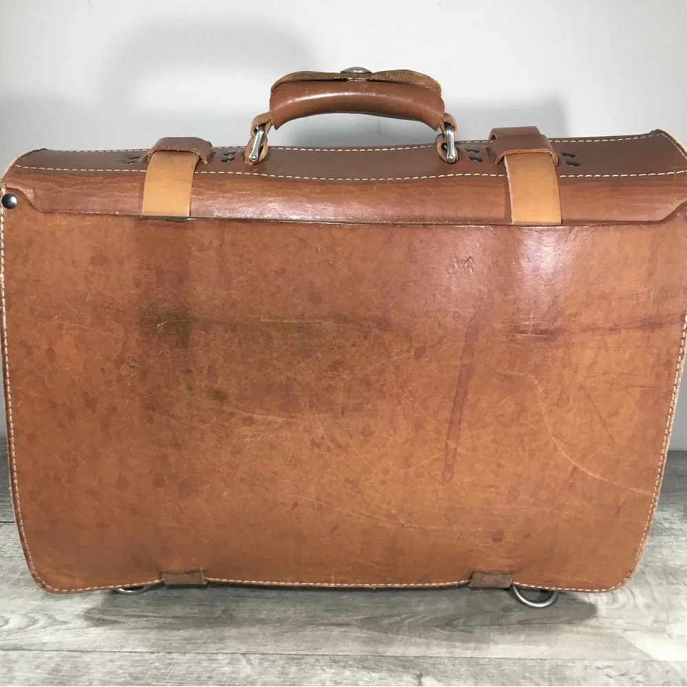 Kendal & Hyde Co Satchel Saddle Tanned Leather Shoulder Messenger Carryall Bag
